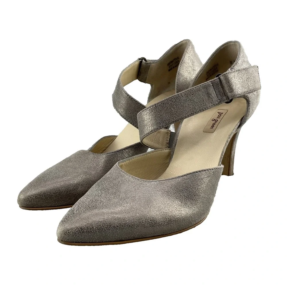 Paul Green Nicolette Pump Heels Women's 6‎ Metallic Bronze Leather Corpcore Chic